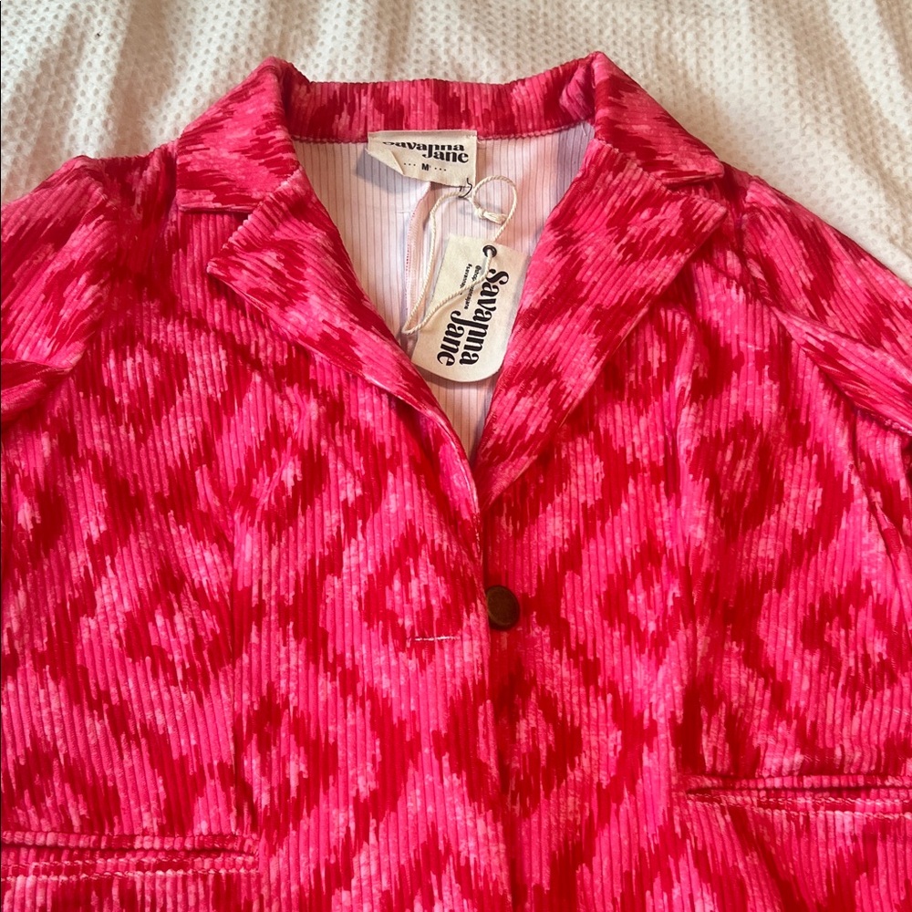 Savanna Jane Fuchsia Ikat Blazer